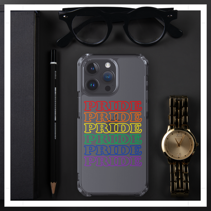 Rainbow Pride Text iPhone Clear Phone Case