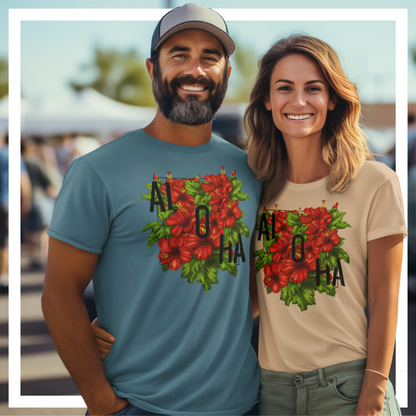 Aloha Blossoms: Red Hibiscus Shirt