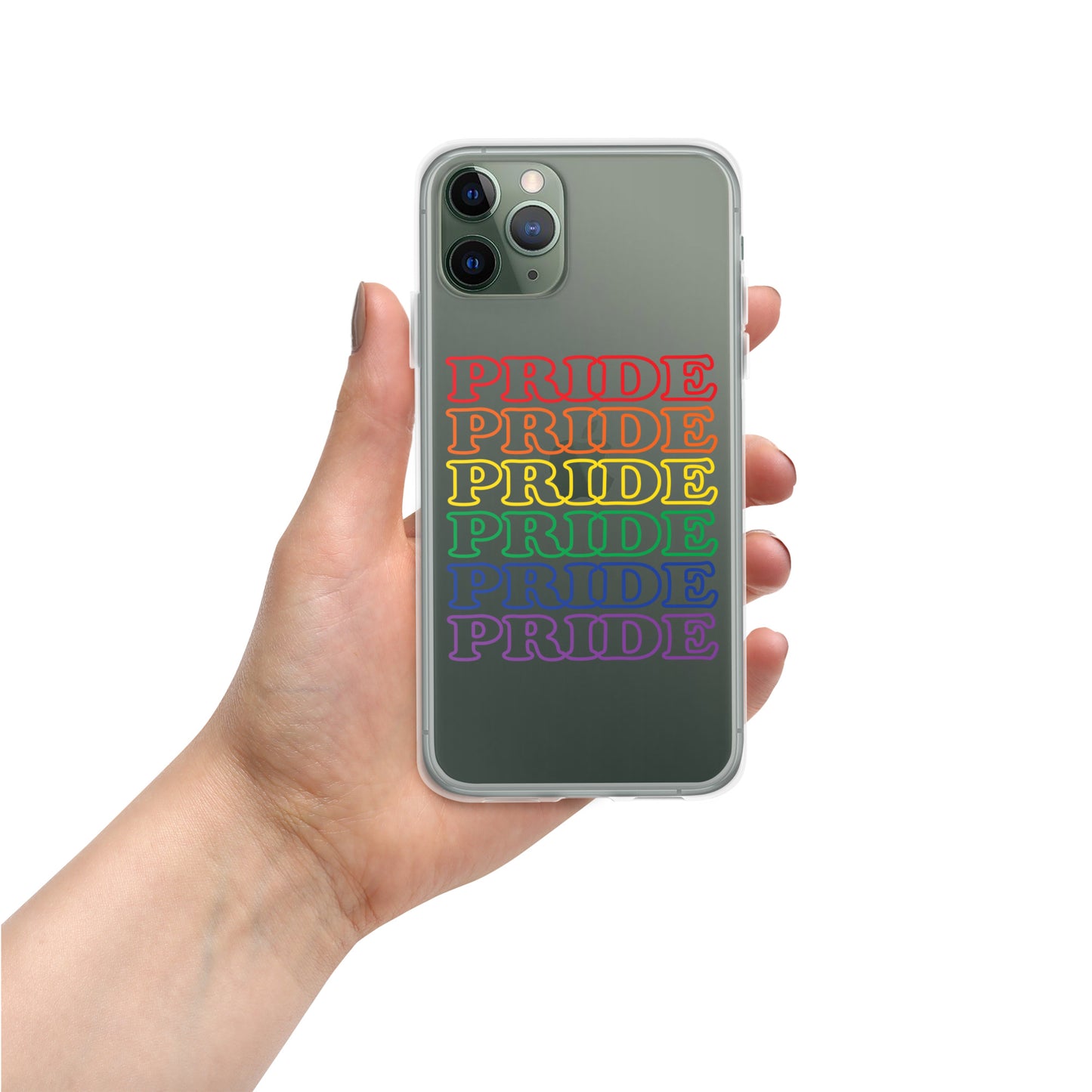 Rainbow Pride Text iPhone Clear Phone Case