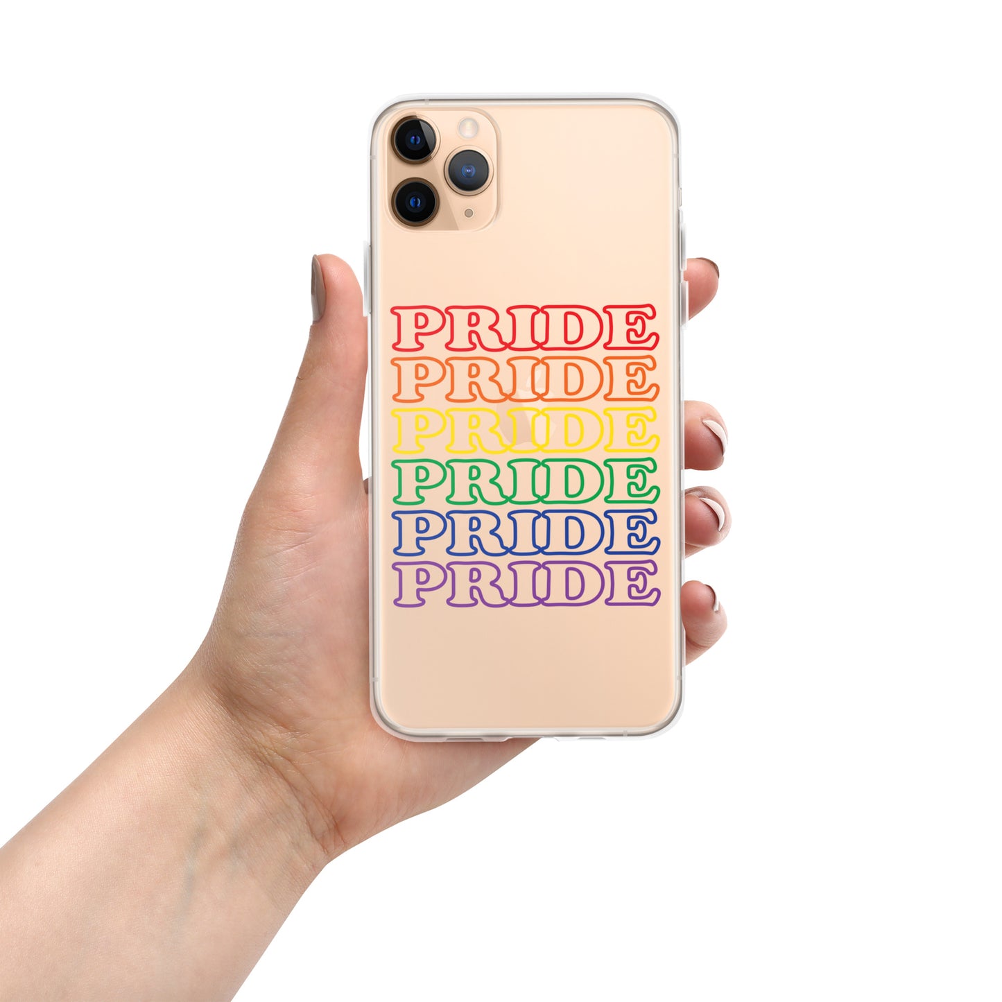 Rainbow Pride Text iPhone Clear Phone Case