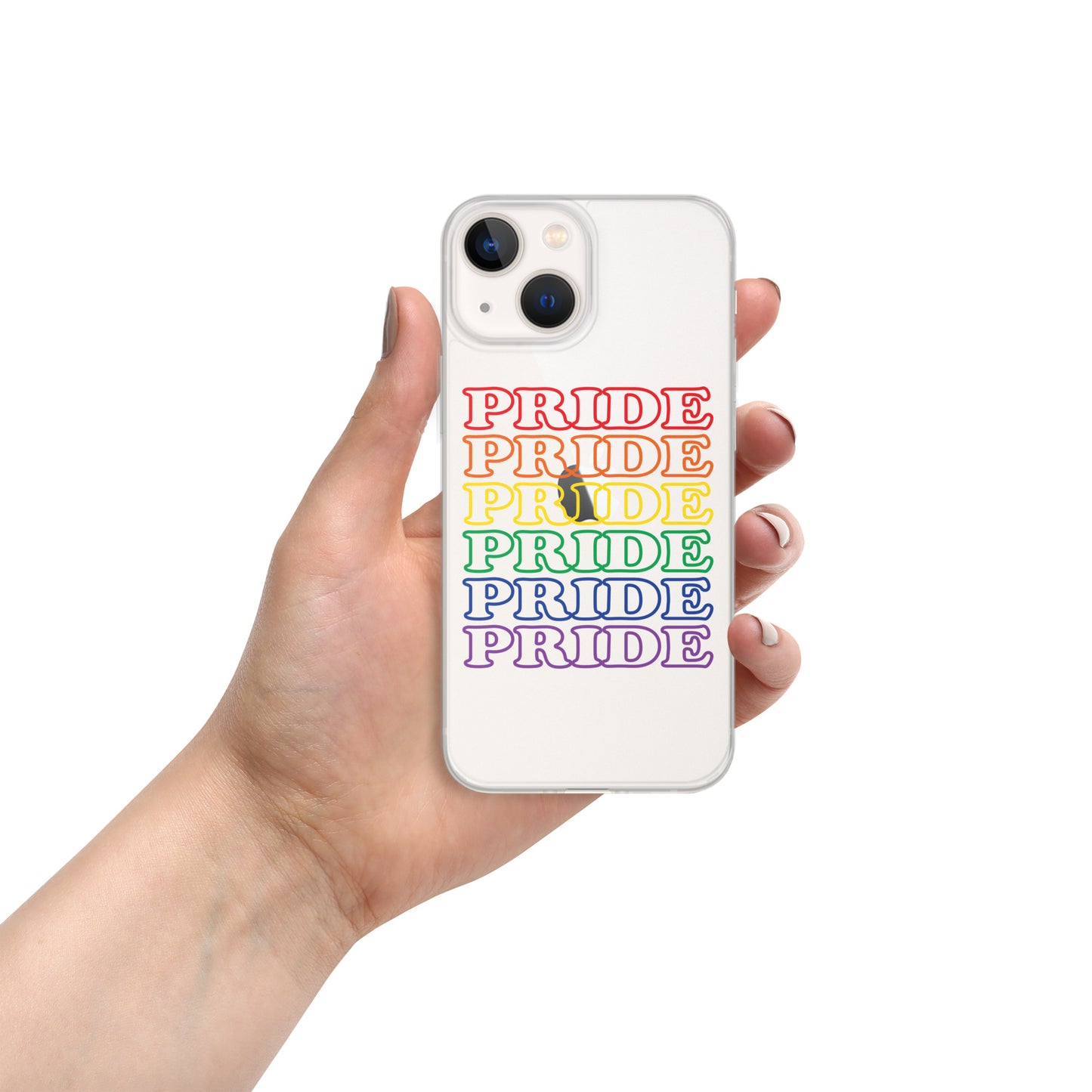 Rainbow Pride Text iPhone Clear Phone Case