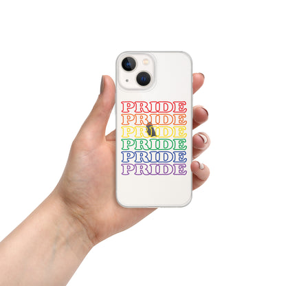 Rainbow Pride Text iPhone Clear Phone Case