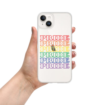 Rainbow Pride Text iPhone Clear Phone Case