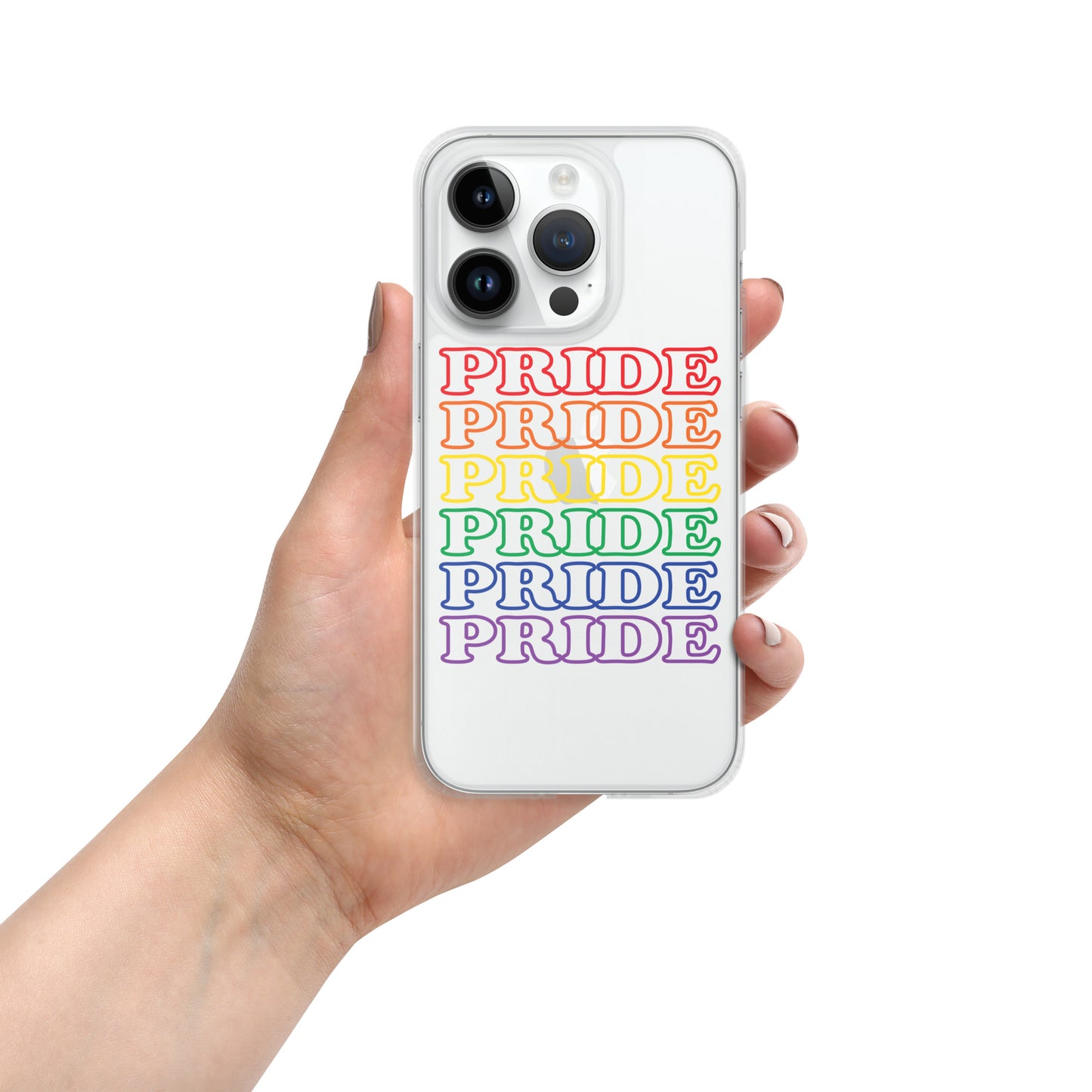 Rainbow Pride Text iPhone Clear Phone Case