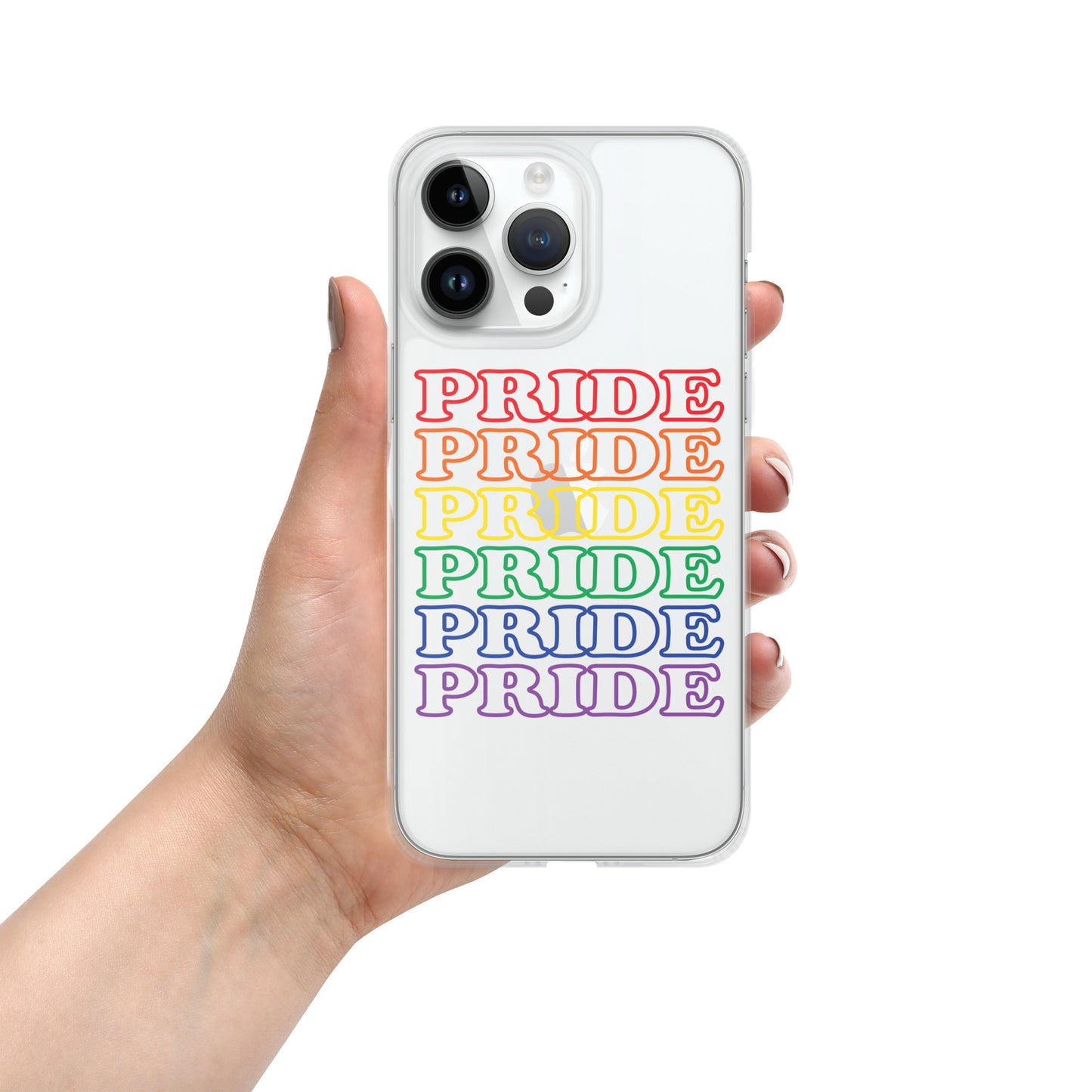 Rainbow Pride Text iPhone Clear Phone Case