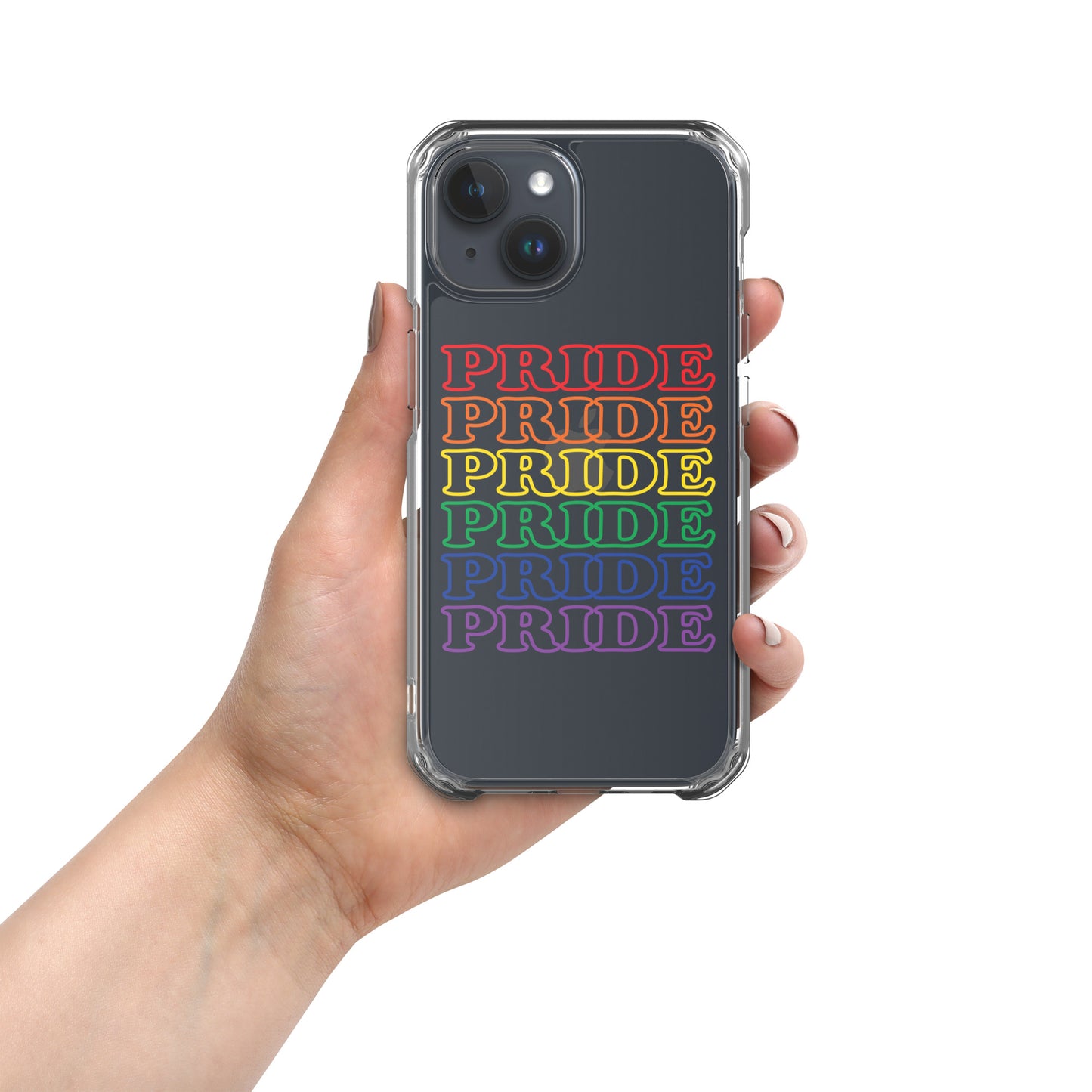 Rainbow Pride Text iPhone Clear Phone Case