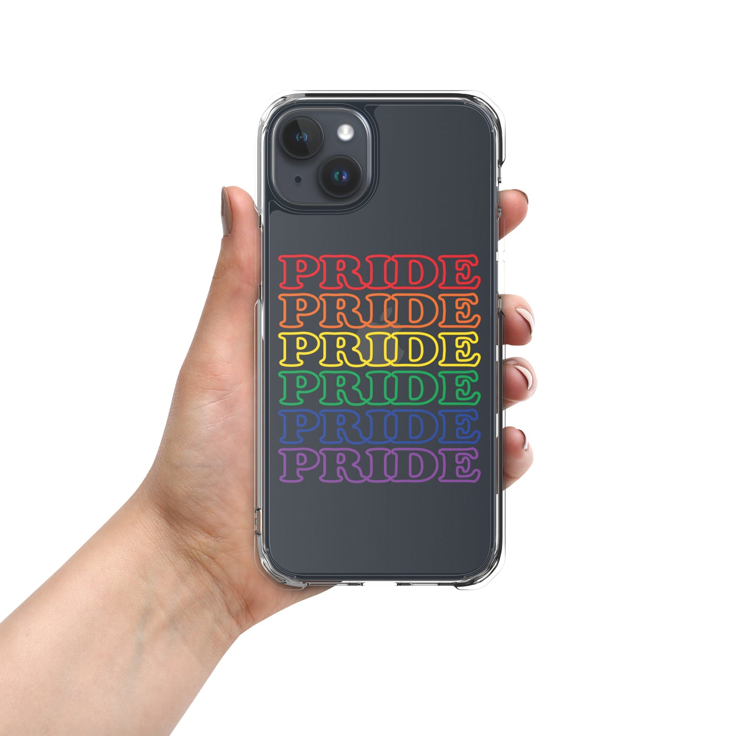 Rainbow Pride Text iPhone Clear Phone Case