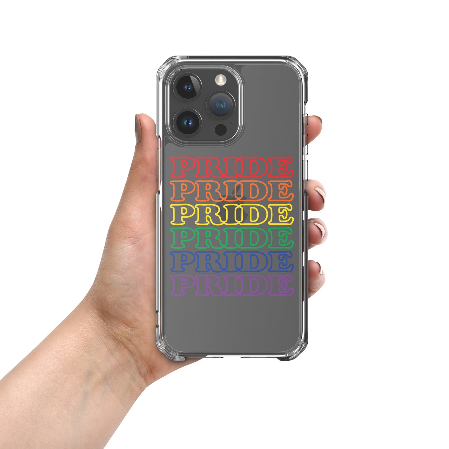 Rainbow Pride Text iPhone Clear Phone Case