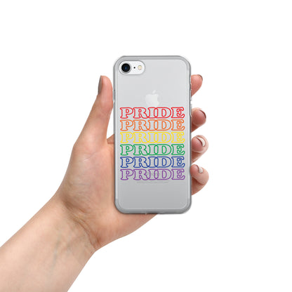 Rainbow Pride Text iPhone Clear Phone Case