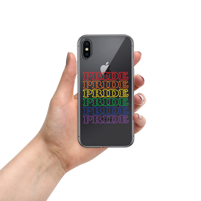 Rainbow Pride Text iPhone Clear Phone Case