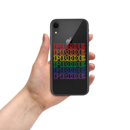 Rainbow Pride Text iPhone Clear Phone Case