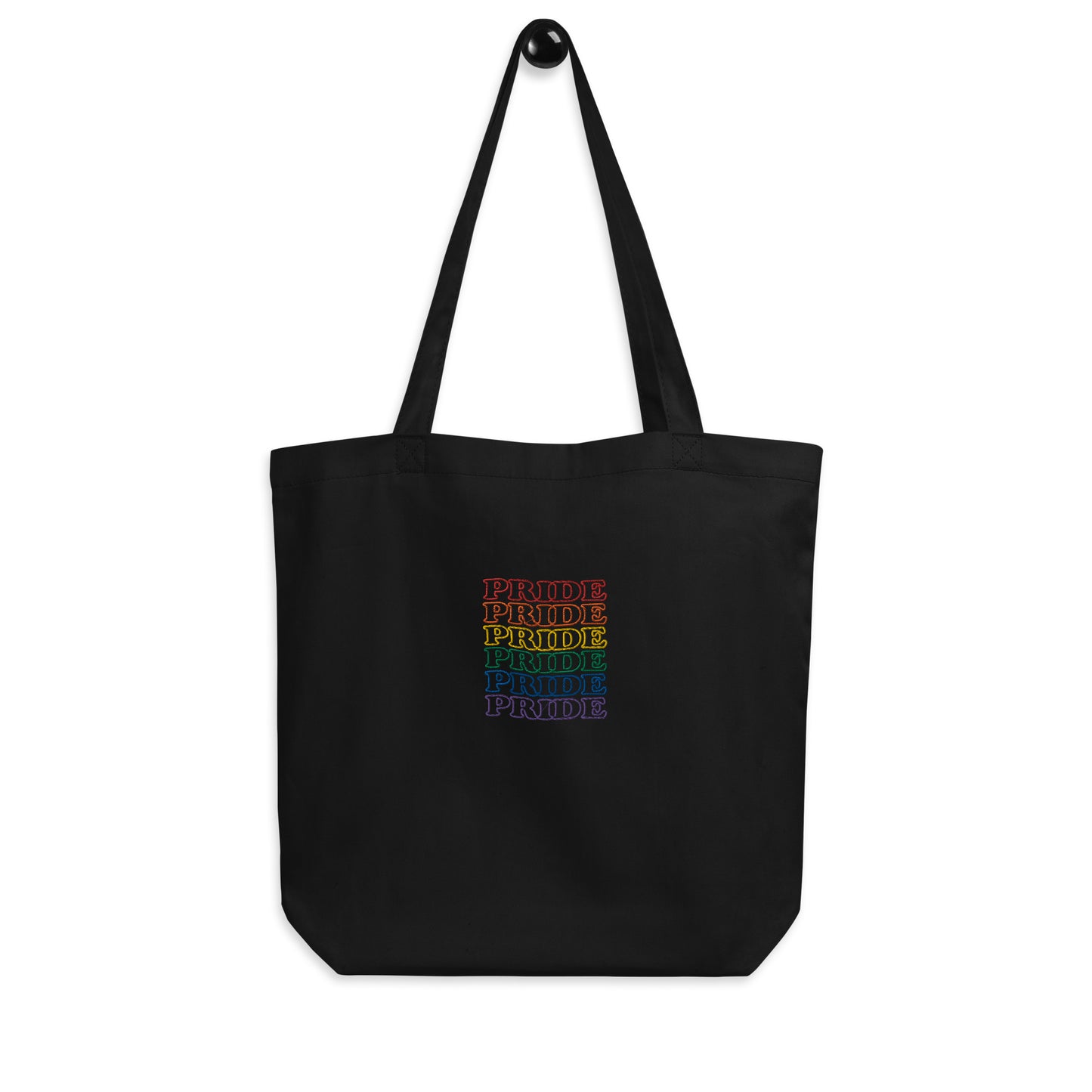 Rainbow Pride Embroidered Tote Bag