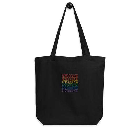 Rainbow Pride Embroidered Tote Bag