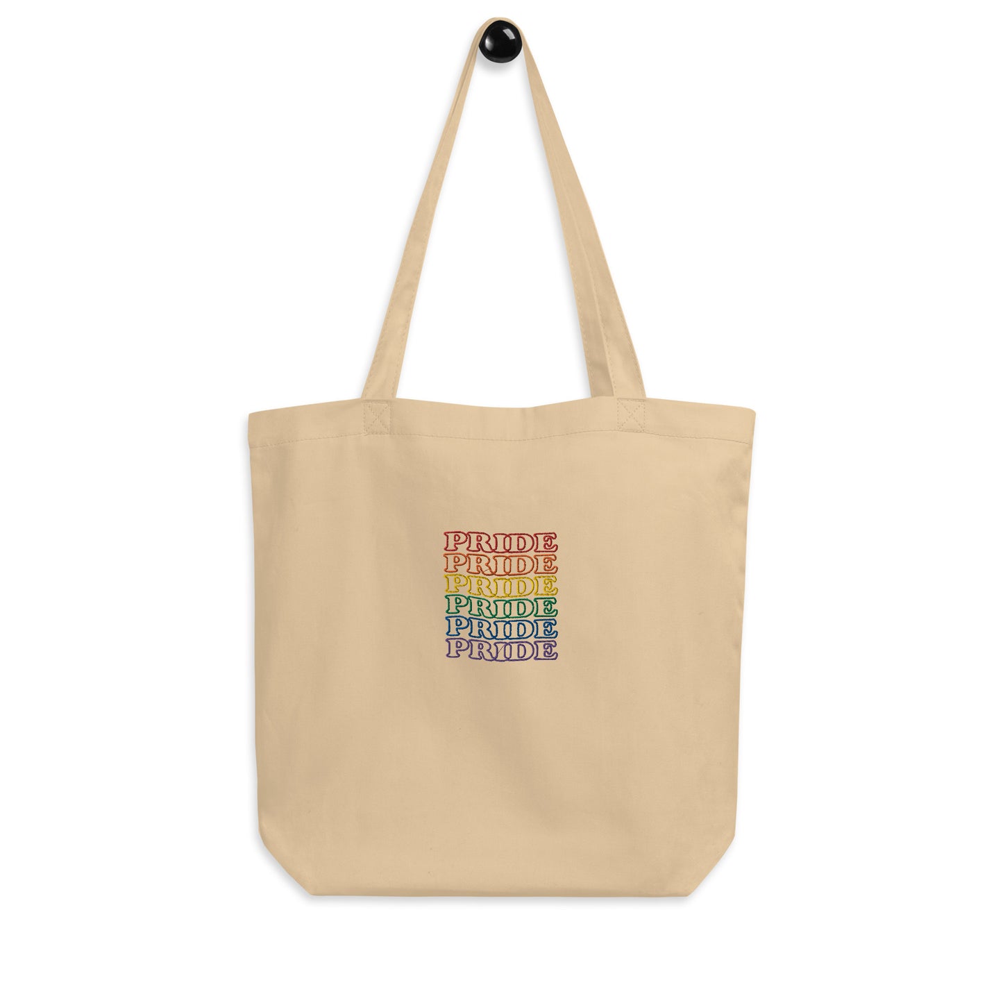 Rainbow Pride Embroidered Tote Bag