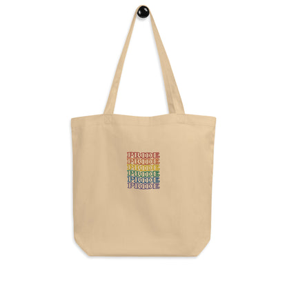 Rainbow Pride Embroidered Tote Bag