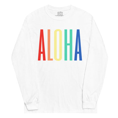 Men’s Tropical Aloha Hawaii Family Vacation Long Sleeve Shirt