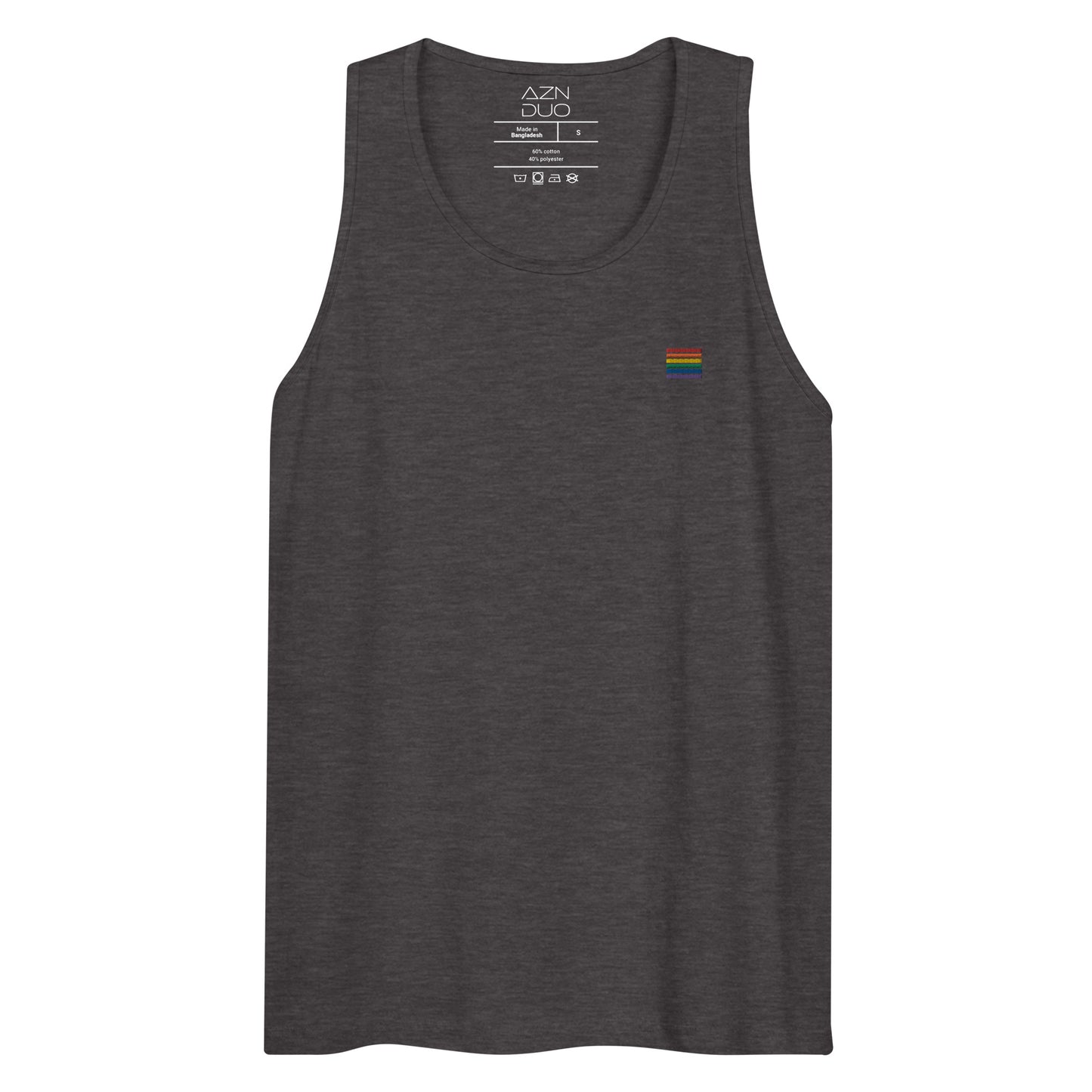 Pride Rainbow Embroidered Stripes Tank Top