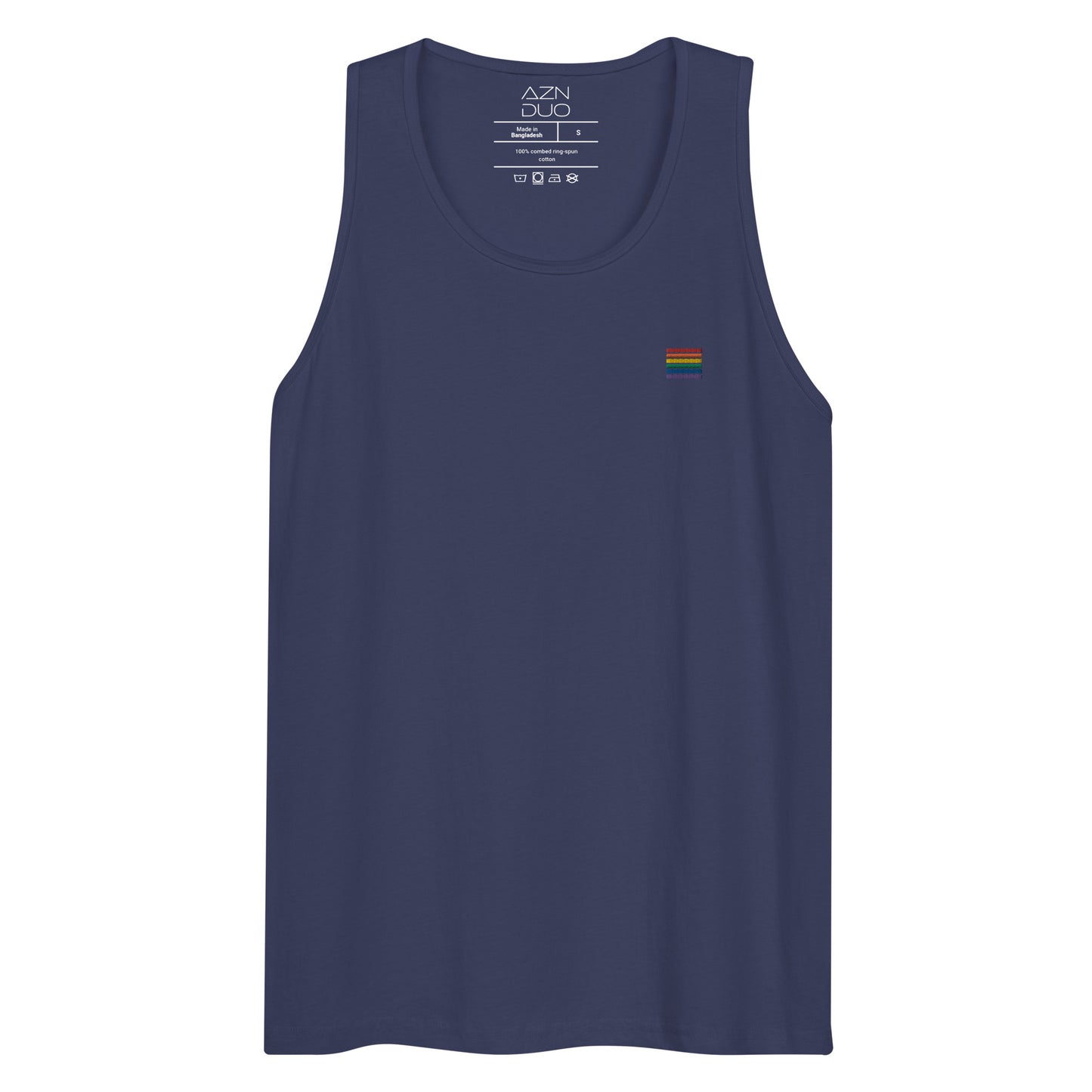 Pride Rainbow Embroidered Stripes Tank Top