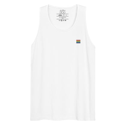 Pride Rainbow Embroidered Stripes Tank Top