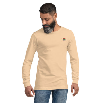 Rainbow Embroidered Stripes Pride Long Sleeve Tee