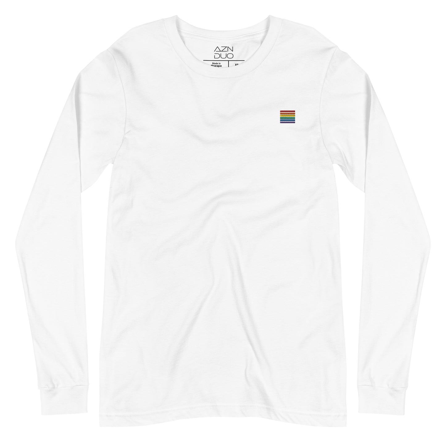 Rainbow Embroidered Stripes Pride Long Sleeve Tee