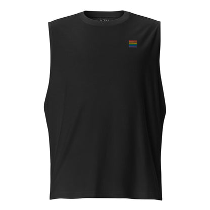 Pride Rainbow Embroidered Muscle Shirt