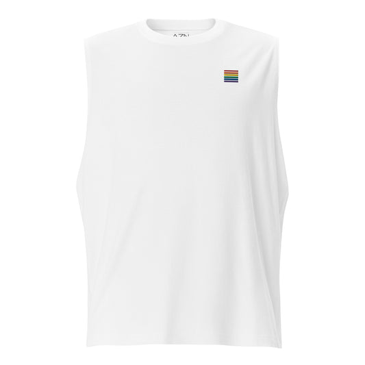 Pride Rainbow Embroidered Muscle Shirt