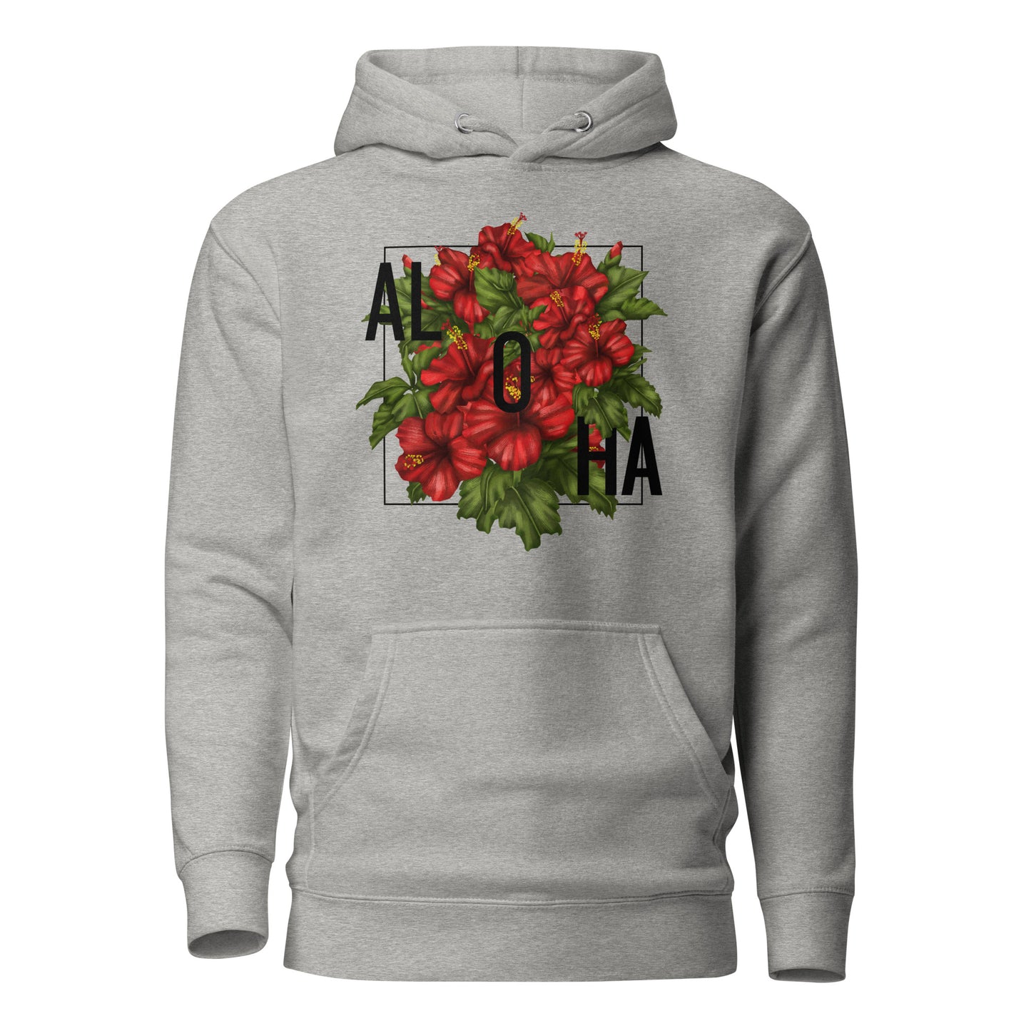 Tropical Vibes Red Hibiscus Aloha Hawaii Hoodie