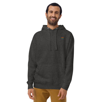 Pride Rainbow Embroidered Stripes Hoodie