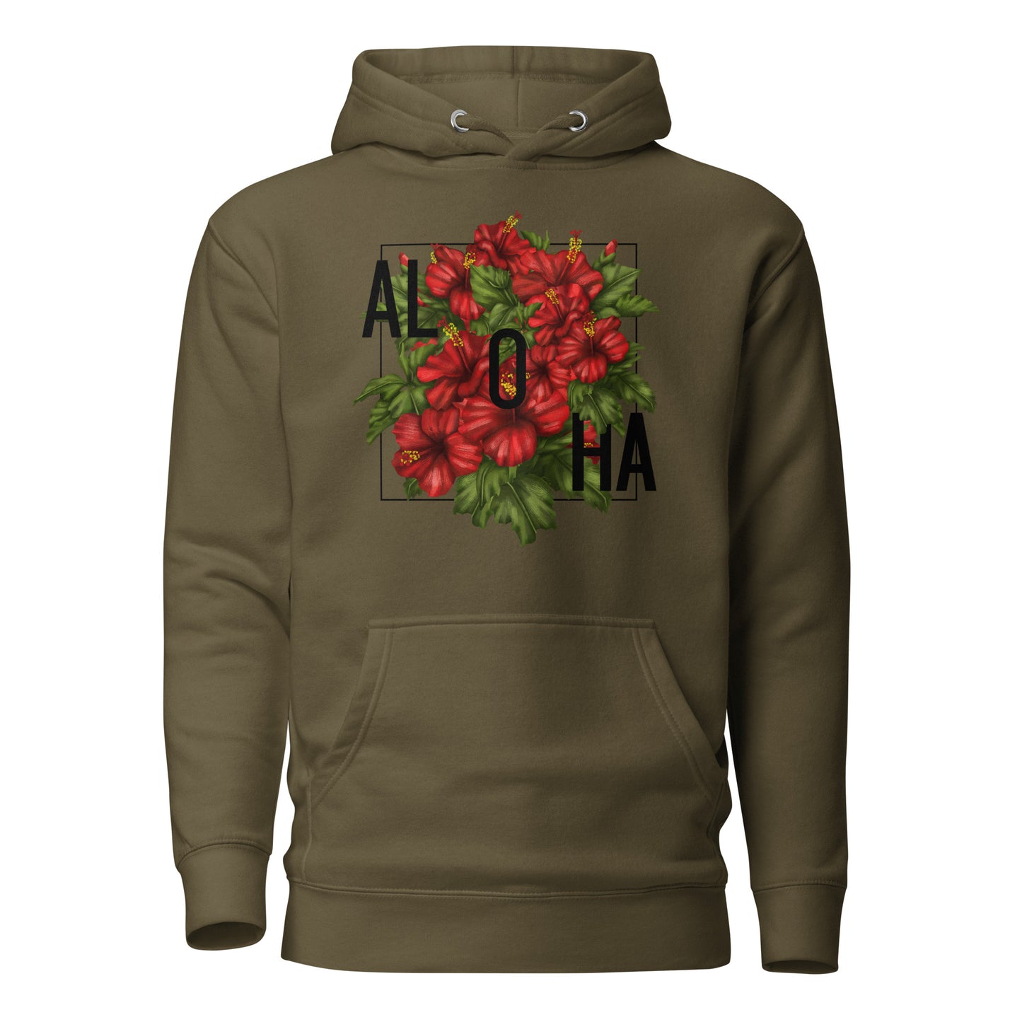 Tropical Vibes Red Hibiscus Aloha Hawaii Hoodie