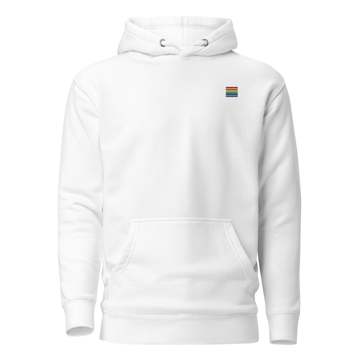 Pride Rainbow Embroidered Stripes Hoodie