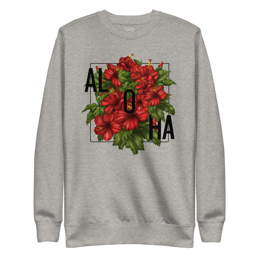 Tropical Vibes Red Hibiscus Aloha Hawaii Sweatshirt