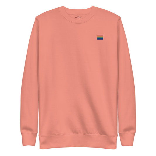 Pride Rainbow Embroidered Stripes Sweatshirt