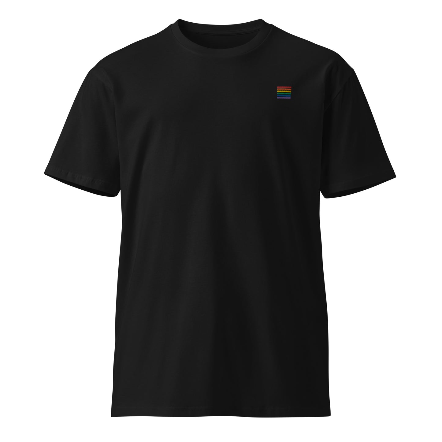 Rainbow Embroidered Stripes Pride Tee