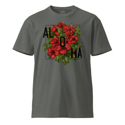 Tropical Vibes Red Hibiscus Aloha Hawaii Shirt