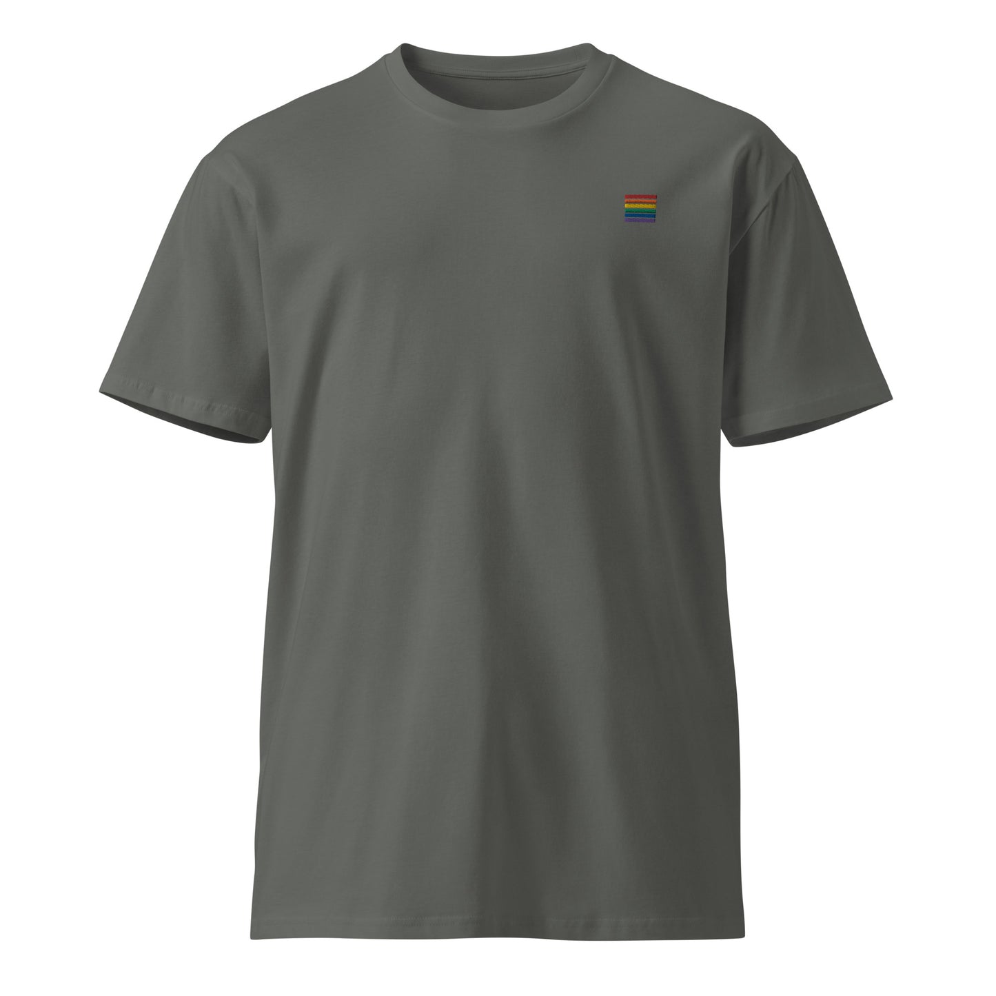 Rainbow Embroidered Stripes Pride Tee