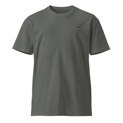 Rainbow Embroidered Stripes Pride Tee