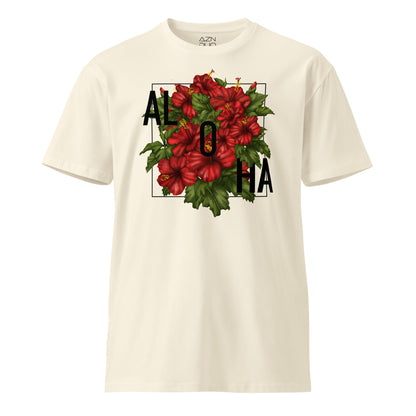 Tropical Vibes Red Hibiscus Aloha Hawaii Shirt