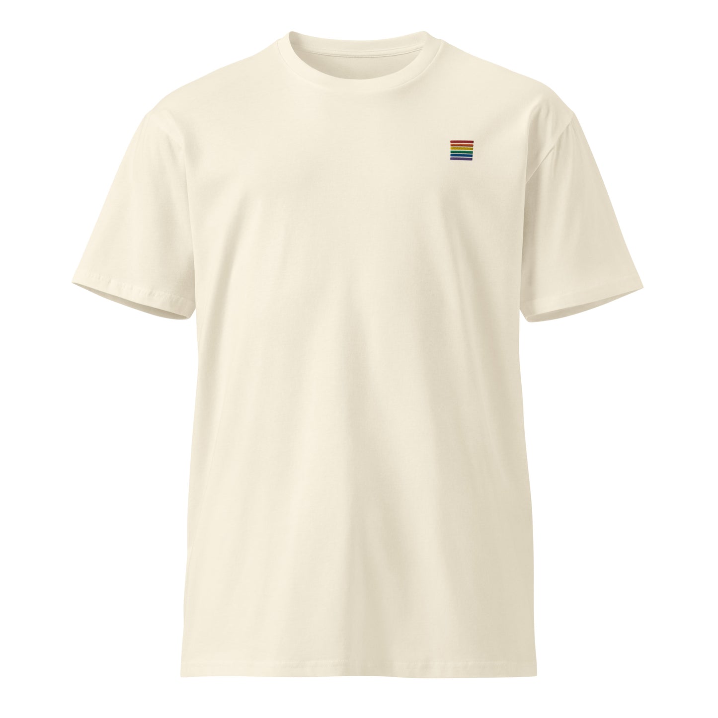 Rainbow Embroidered Stripes Pride Tee