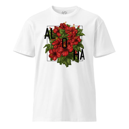 Tropical Vibes Red Hibiscus Aloha Hawaii Shirt