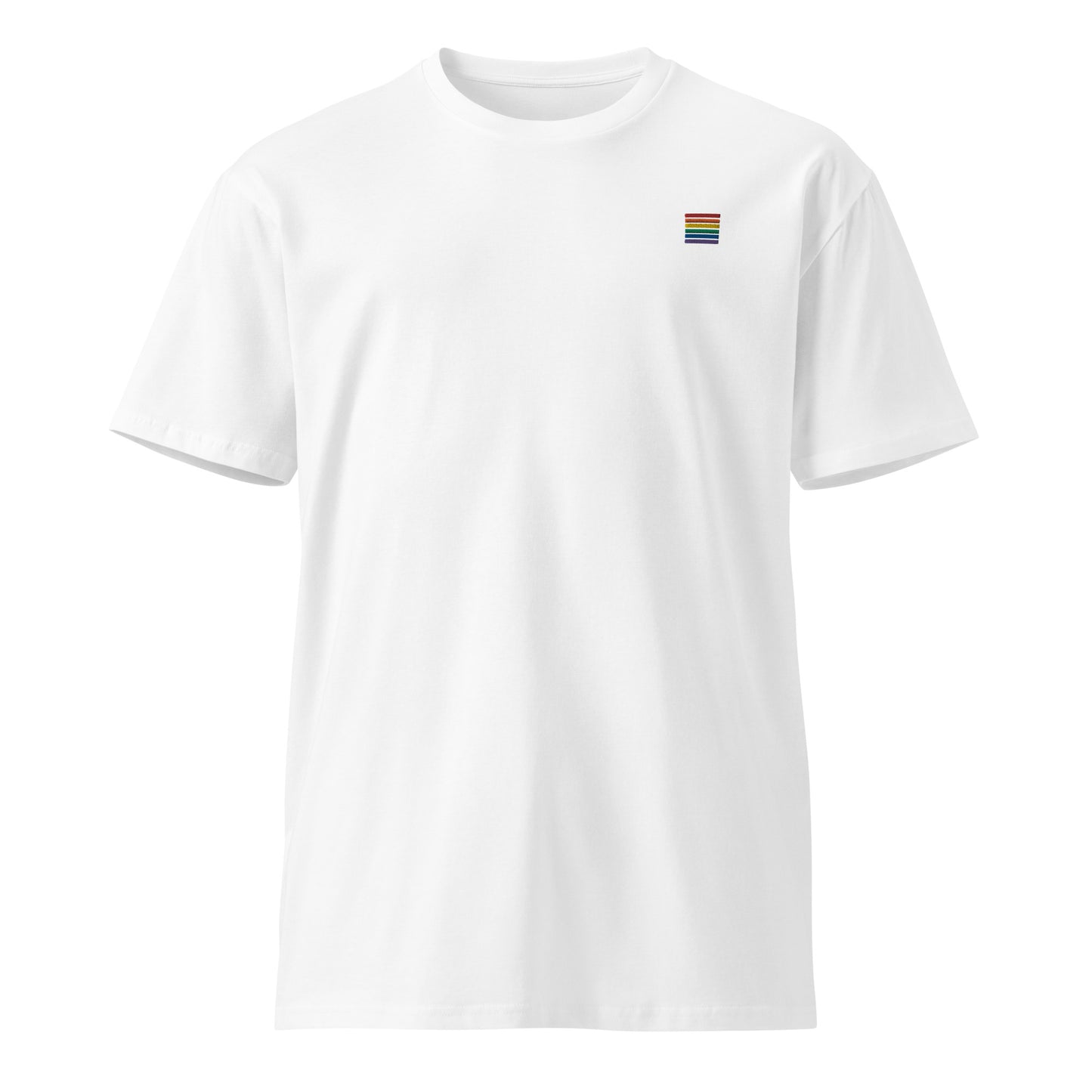 Rainbow Embroidered Stripes Pride Tee