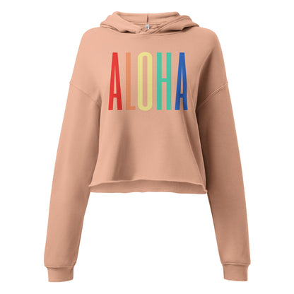 Women's  Tropical Aloha Hawaii Family Vacation Crop Top Hoodie