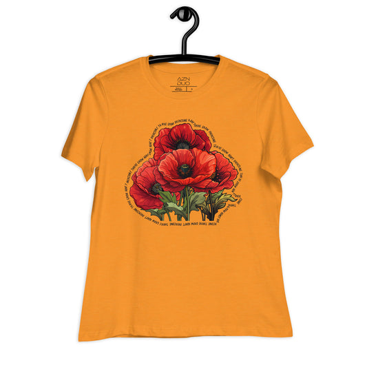 Women's Poppy Blossoms Resilience Relaxed T-Shirt