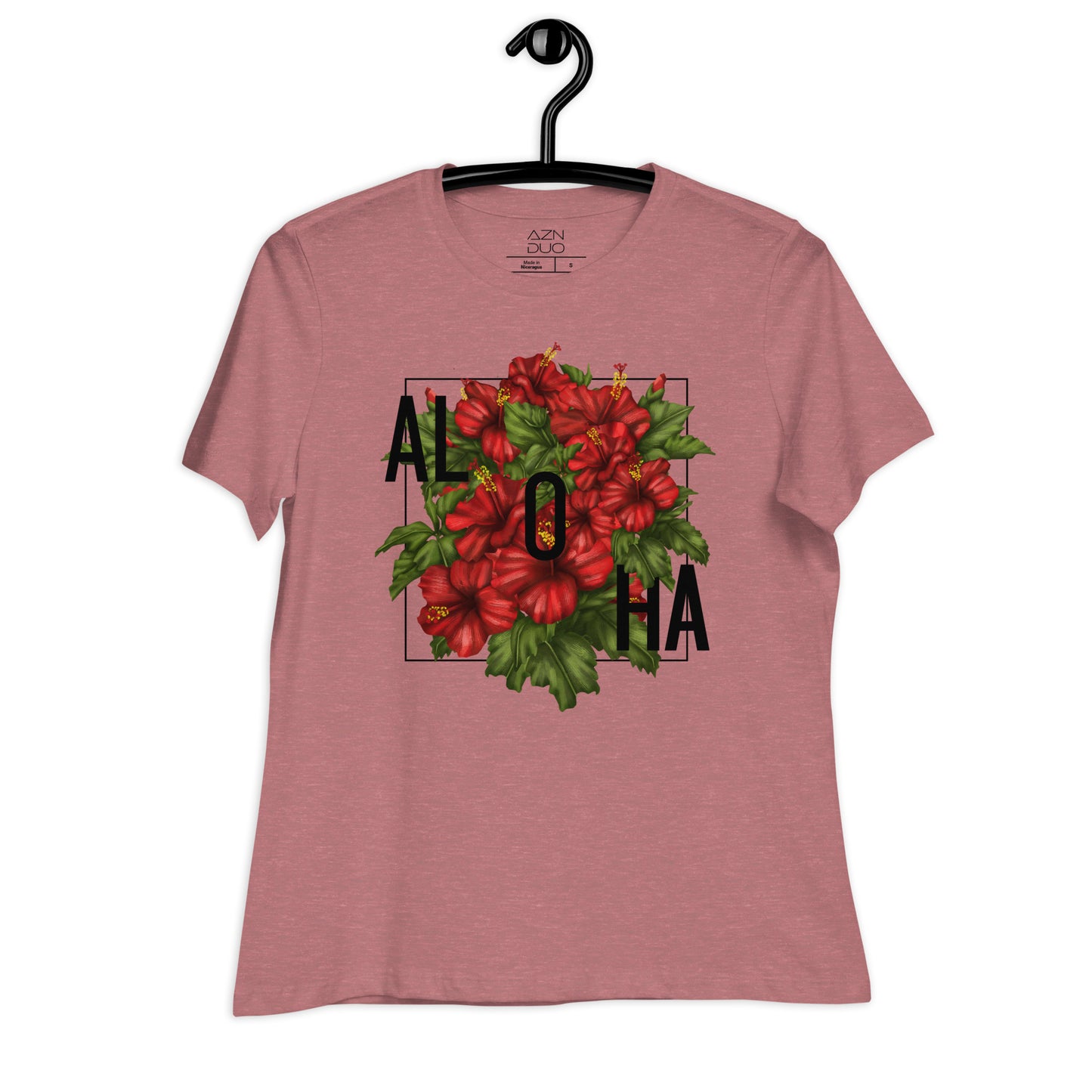 Women's Tropical Vibes Red Hibiscus Aloha Hawaii T-Shirt