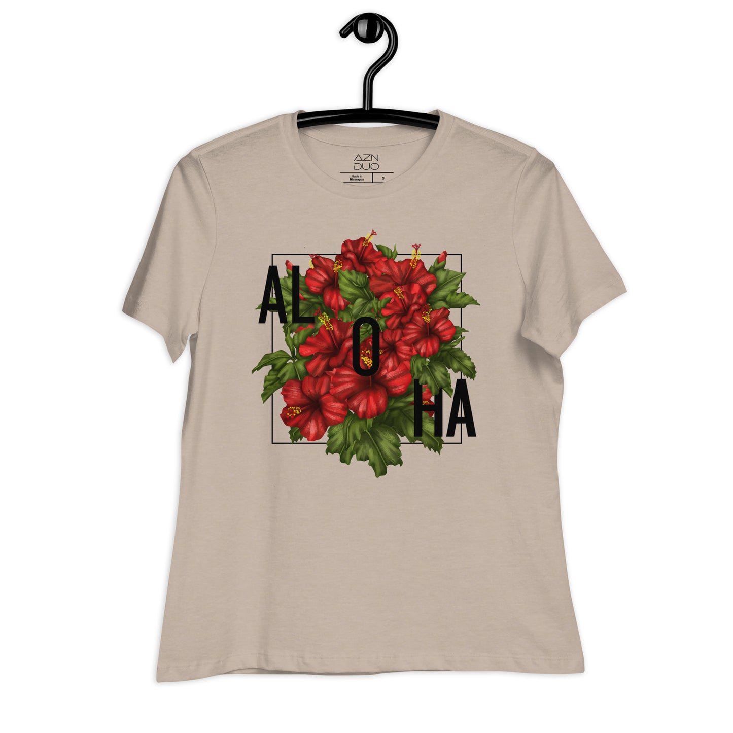 Women's Tropical Vibes Red Hibiscus Aloha Hawaii T-Shirt