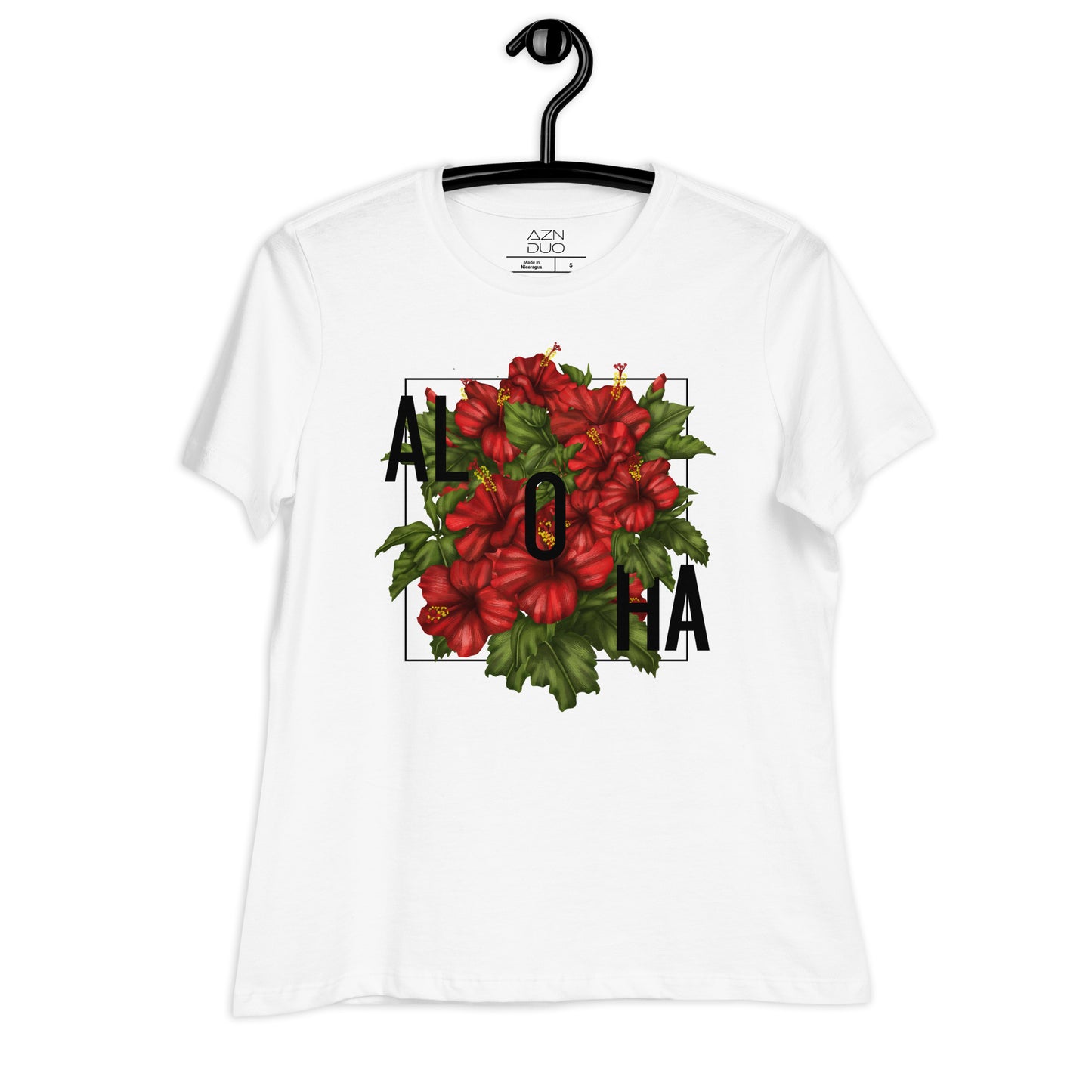 Women's Tropical Vibes Red Hibiscus Aloha Hawaii T-Shirt